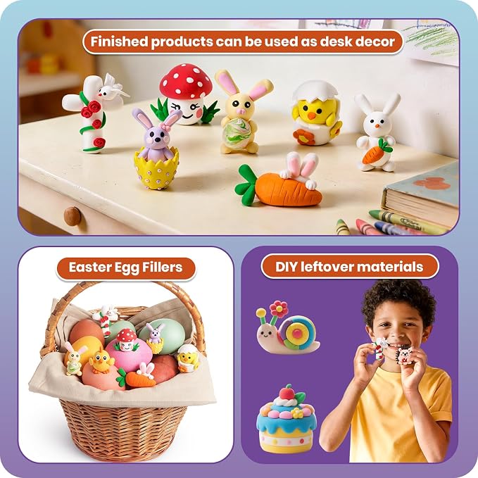 Air Dry Clay Kits,18 Animals Modeling Magic Clay for Kids, DIY Model Magic Clays,18 Set Molding Clays, Ultra Light, Soft & Non-Sticky, Arts and Crafts Gift for Kids