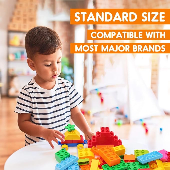 83 Pcs Jumbo Building Blocks for Toddlers (81 Blocks + 2 Baseplates) | Compatible Big Construction Bricks in Diverse Vibrant Colors | Kids Ages 3+ STEM Toy