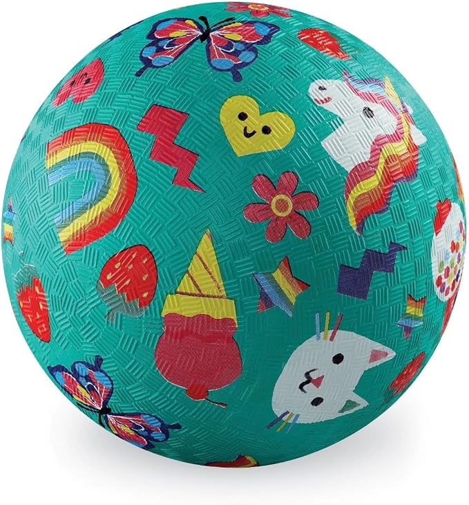 Crocodile Creek Playground Ball - Durable Rubber Ball for Kids Ages 3 and Up - Bouncy Inflatable Ball for Kickball, Indoor Games, and Outdoor Sports - PVC-Free