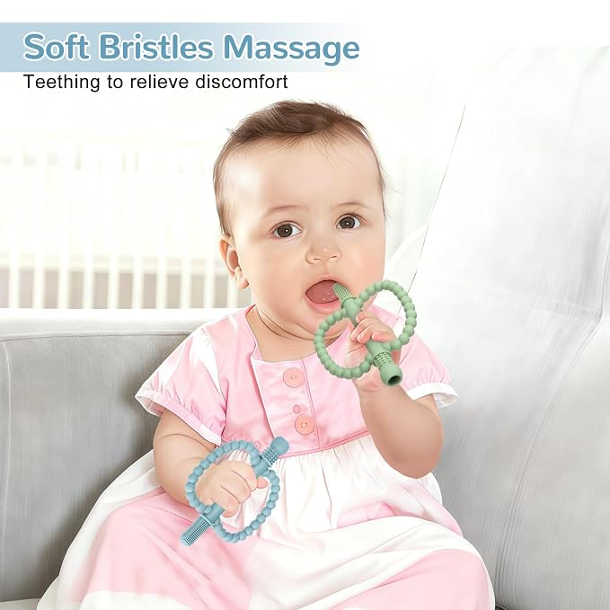 Baby Teething Toys for Babies 0-36 Months – Anti-Choking Design, Teething Relief for Straws Sticks, Chew Straw Sensory Toy for Infant Toddlers Silicone teether Tubes