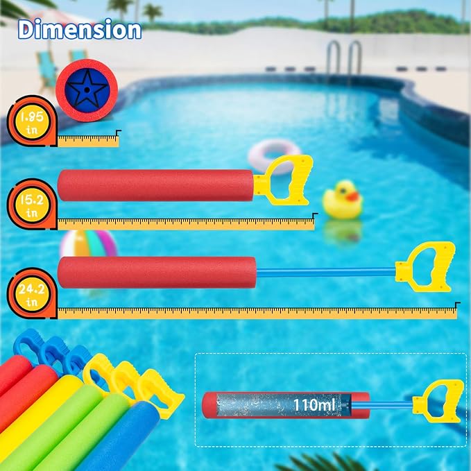 Water Guns for Kids, Outdoor Water Toys, Squirt Blaster Guns Pool Toys for Kids Ages 4-8, 8-12, Backyard Swimming Beach Garden Fighting Game Party Activities for Girls Boys Teen (4 Pack)