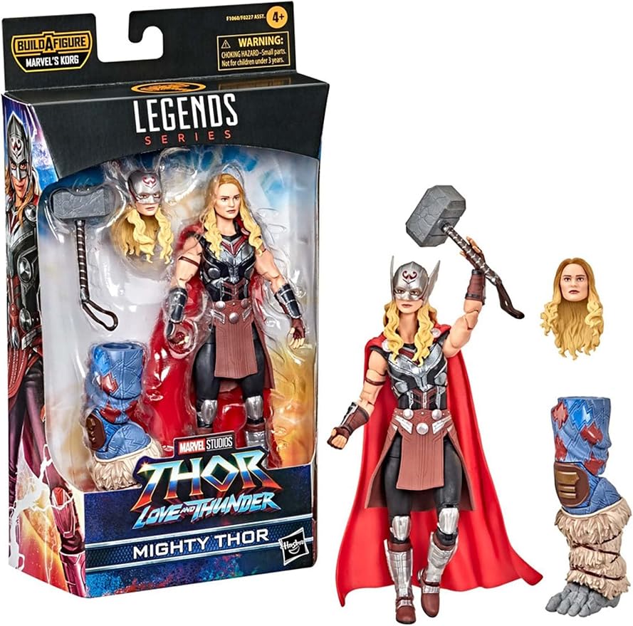Marvel Legends Series Thor: Love and Thunder Mighty Thor Action Figure 6-inch Collectible Toy, 4 Accessories, 1 Build-A-Figure Part