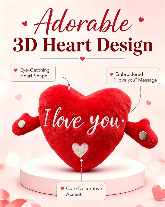 Soft Plush Musical Sensory Toy, Interactive Plush Toy with Sounds, Skin Touch Activated Sound Doll, Dual Mode Educational Toy, Fruit Style Gift for Baby Kids Boys Girls All Ages(Red Heart)