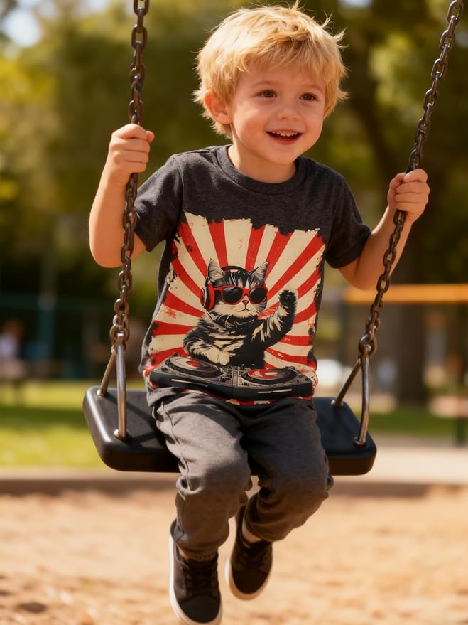 Lovekider Cotton Shirt for 3-6T Boys Truck Dinosaur Toddler Kids T-Shirt Short Sleeve Excavator Construction T-Rex Tee Shirts