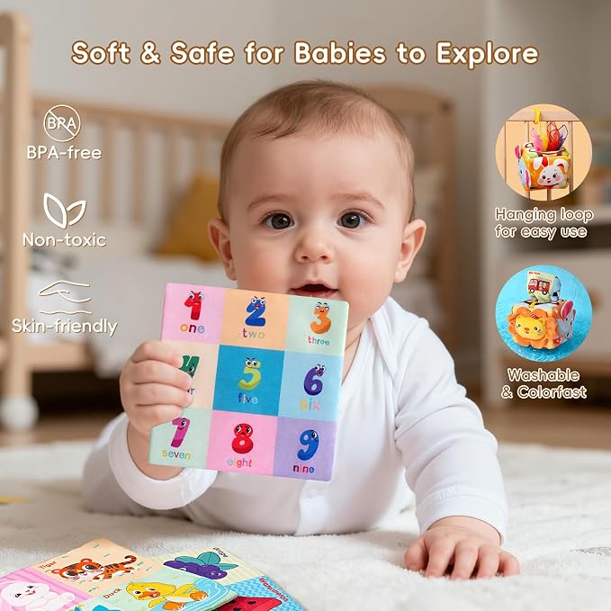Baby Tissue Box Toy - Montessori Sensory Toys for 6-12 Months Infant, Baby Toys 6 7 8 9 Month - 1 Year Old with 6 Crinkle Tissues & 10 Scarves, Developmental Tissue Pulling Toy Boy Girl Birthday Gift