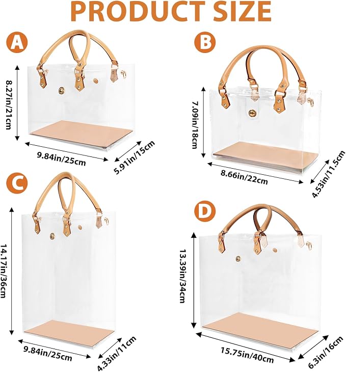 Clear PVC DIY Tote Bag Handbag Making Kit Handmade Gift Bag Craft Accessory Tool Set Birthday Holiday Gift Bag