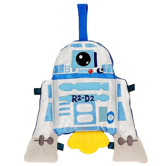 Kids Preferred Star Wars R2-D2 On The Go Sensory Toy – with Teether, Crinkle Sounds, Tactile Ribbons, On The Go Strap, for Ages 0 yrs+