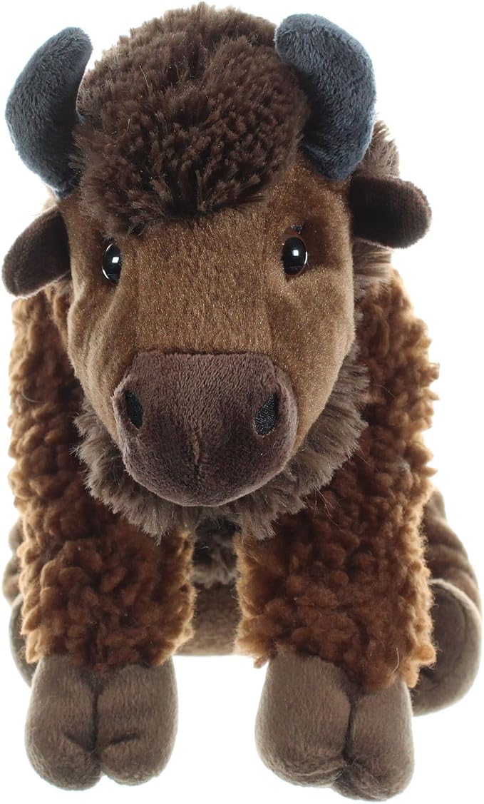 The Petting Zoo Bison Stuffed Animal, Gifts for Kids, Wild Onez Zoo Animals, Sitting Bison Plush Toy 12 inches