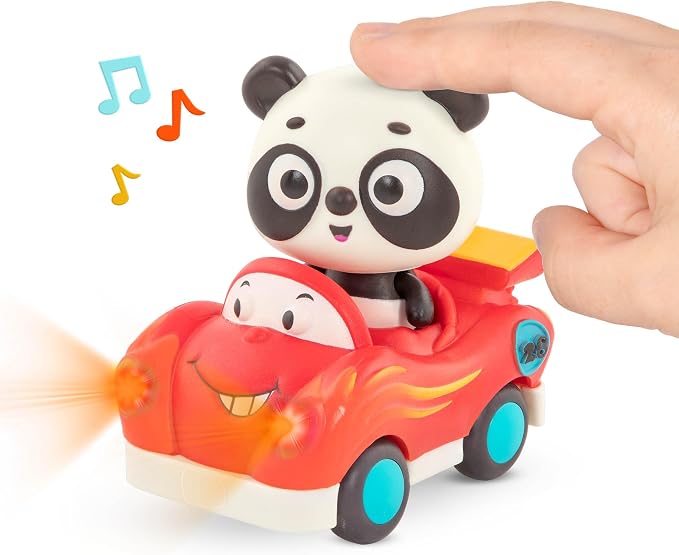 B. toys – Toy Vehicles & Animal Characters – Race Car, Motorcycle, Pick – Up Truck – Toy Cars for Toddlers, Kids – Lights & Sounds – 1 Year + – 3 – Pack Mini Riders