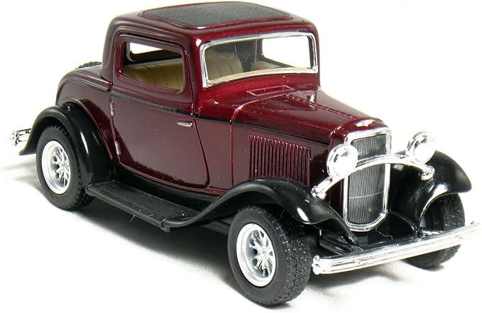 KiNSMART 1932 Ford 3-Window Coupe 1:34 Scale 5" Die Cast Metal Model Toy Classic Car (4Set)