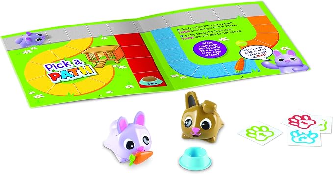 Learning Resources Coding Critters Pair a Pets Bunnies Fluffy & Buffy - Screen-Free Toys For Kids, Interactive STEM, Critical Thinking, 5 Pieces, Ages 4+