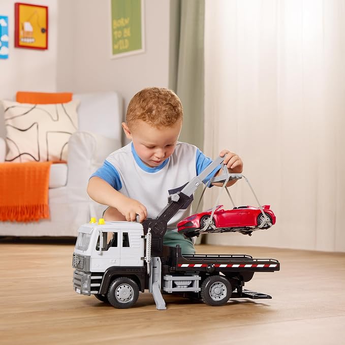 Driven by Battat - Tow Truck, 20-Inch - Toy Tow Truck for Kids - Rescue Vehicle Toy - Lights & Sounds - Movable Parts - 3 Years +