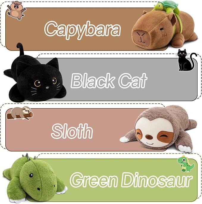SQEQE Weighted Stuffed Animals Sloth Plush, Weighted Sloth Stuffed Animals Plushies, Soft Pillow Toy for Kids Adults, Valentines & Birthday Gifts 9.8 Inch, 0.8 Lb