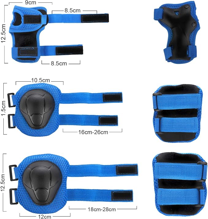WayEee Kids Bike Helmet Set Skateboard Knee Pads, Helmet Pad Set Protective Gear Set Adjustable for Girls Kids 3-14 Helmet Elbow Pads Wrist Guards for Sport Cycling Bike Roller Skating Scooter