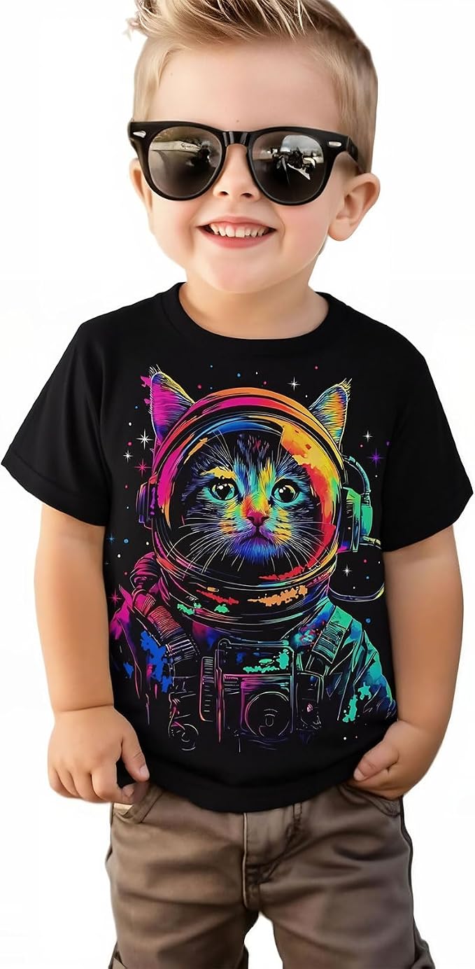 Lovekider Cotton Shirt for 3-6T Boys Truck Dinosaur Toddler Kids T-Shirt Short Sleeve Excavator Construction T-Rex Tee Shirts