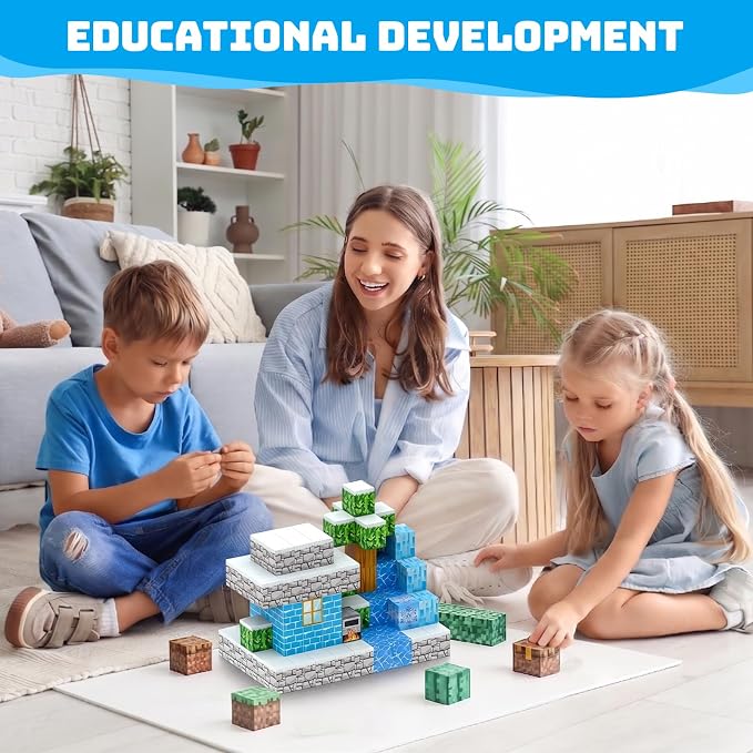 110PCS Magnetic Building Blocks for Kids 3-8 | Super Strong Magnets, Frozen World STEM Educational Magnet Cubes, Non-Toxic Sensory Play, for Boys & Girls