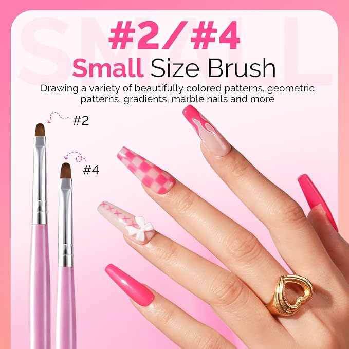 MelodySusie Gel Nail Brush 7Pcs Nail Art Brushes Nail Art Tips Nail Brushes for Nail Art Nail Painting Brush Pen Set for Home and Salon Use