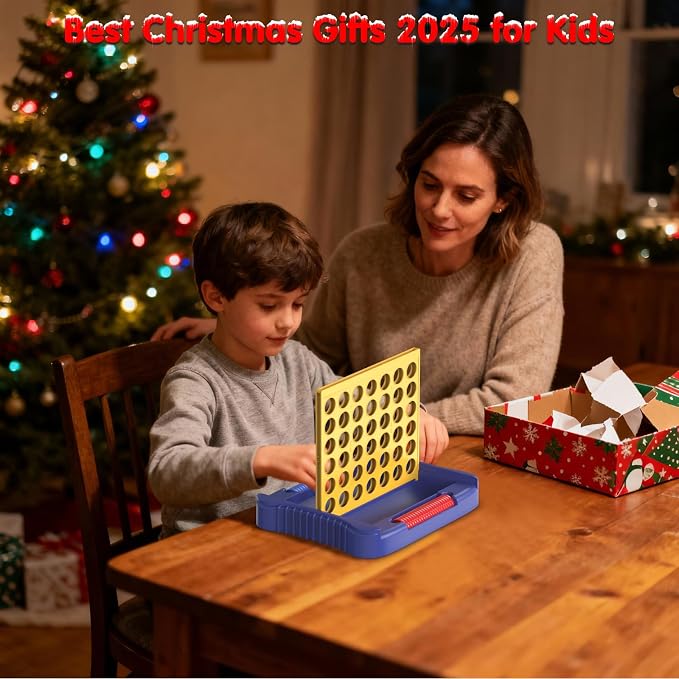 Pup Go 4 in a Row Game Large, Board Game for Kids, Four in a Line, Line Up 4, Classic Family Fun Games for 3 4 5 6 7 8 9+ Year Old Children Boys Girls Adults Yellow (6 Spare Discs Included)