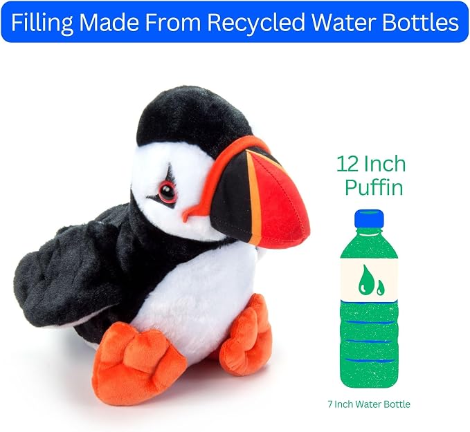 The Petting Zoo Puffin Stuffed Animal Plushie, Gifts for Kids, Wild Onez Babiez Sealife Animals, Puffin Plush Toy 6 Inches