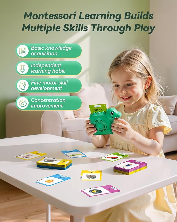 Talking Flash Cards for Toddlers 1-3, Montessori Learning Toys with 224 Words, Pocket Speech Toys for Language Development, Speech Therapy Toys, Children's Sensory Learning, Gifts