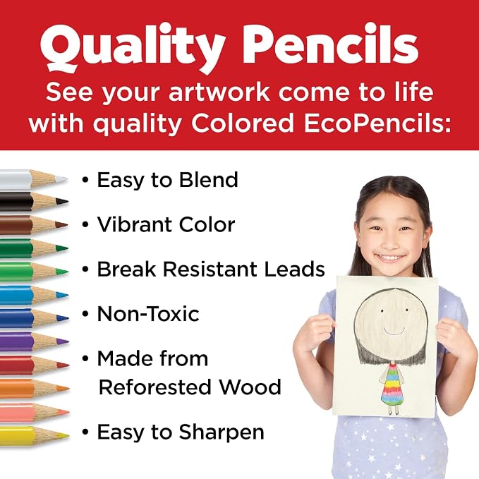 Faber-Castell World Colors Colored EcoPencils | 15 Colored Pencils, Skin Tone & Portrait Shades | Multicolor Colored Pencil Set for Drawing, Coloring, Classroom Use & Creative Expression (Ages 3+)