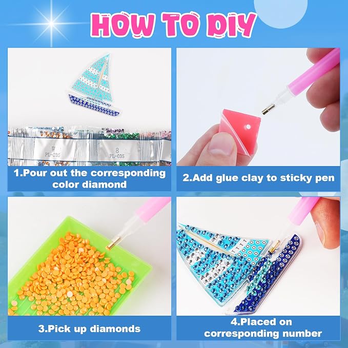 Labeol Arts and Crafts for Kids Ages 8-12 - Creat Your Own GEM Keychains-5D Diamond Art by Numbers GEM Art Kits for Kids Girls Toddler Crafts Age 6-7 6-8 10-12 (Car)