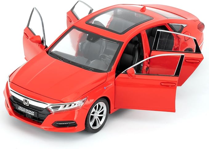 WAKAKAC Toy Car Compatible for 1:24 Accord Car Model, Pull Back Diecast Toy with Sounds＆Lights for Kids Boys Girls and Adults, Gift Red