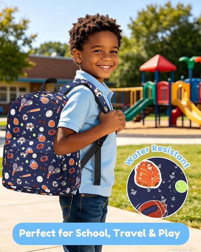 CAMTOP Preschool Backpack for Kids Boys Girls Toddler Backpack Kindergarten School Bookbags for Age 3-8 (Blue Classic Balls)