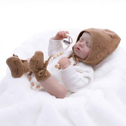 Reborn Baby Dolls – 20 Inch Real Baby Dolls that Look Real, Full Body Vinyl Girl Doll in Soft Knit Outfit, Lifelike Newborn with Accessories, Gift for Children Ages 3+, Pretend Play