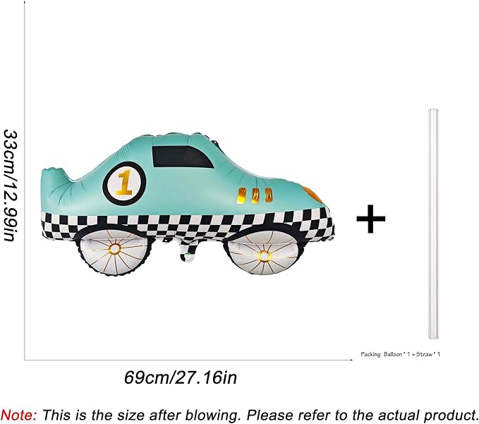 2PCS Blue Red Race Car Helium Foil Balloon | For Race Car Theme Birthday Anniversary Baby Shower Party Decorations Supplies