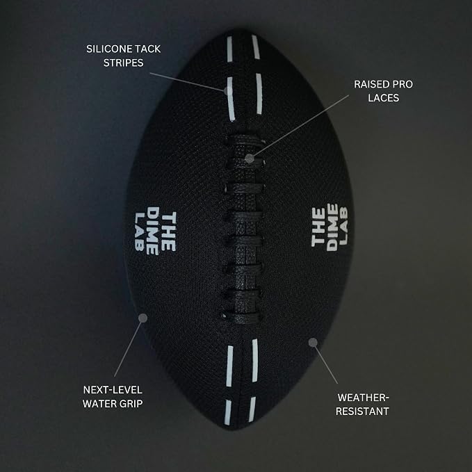 The Dime Lab Water Football - Waterproof Football for Pools, Beaches, & Lakes - Strong Grip Training, Outdoor, All-Weather Water Toys for All Ages