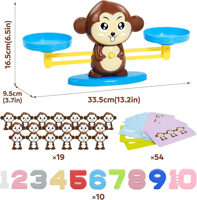 BAKAM Penguin Math Balance Scale, Toddler Counting Toys for 3 4 5 6 Year Old, Montessori Addition & Subtraction Weight Game, STEM Preschool Learning Activities, Educational Gift for Boys Girls