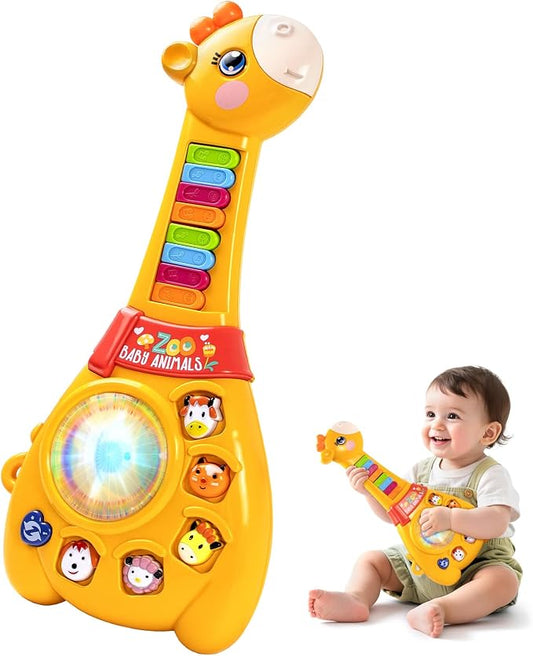 Toys for 1 2 Year Old Boy and Girl Birthday Gift: Baby Musical Guitar Piano | Marstone Educational Toddler Toys for Babies Ages 12 to 18 Months with Animal Sounds & Lights, First Holiday Present