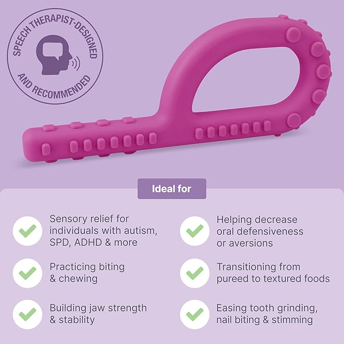 ARK Textured Grabber Sensory Chew, Sensory Toys for Kids and Adults, Chewy Fidget for Autism, ADHD, SPD, Anxiety, Medical-Grade Oral Motor Therapy Tools, Standard, Softest, Yellow