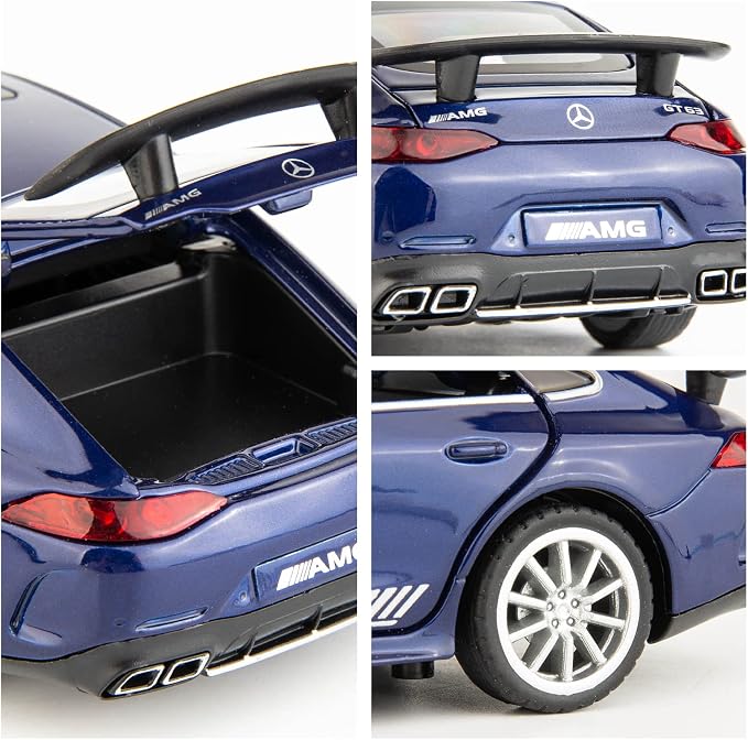 WAKAKAC 1/32 Diecast Car AMG GT63 Model Car Pull Back with Sound and Light Toy Car for Boys Girls Adult Gift(Blue)