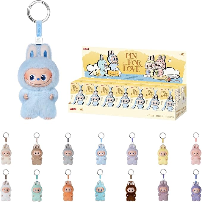 POP MART The Monster PIN for Love Series - Vinyl Plush Pendant Blind Box (A-M), Labubu Collectible Toys, Holiday Birthday Gifts for Girls and Boys, Whole Set