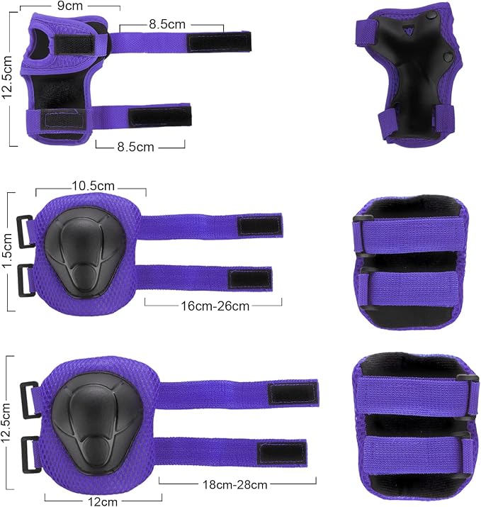 WayEee Kids Bike Helmet Set Skateboard Knee Pads, Helmet Pad Set Protective Gear Set Adjustable for Girls Kids 3-14 Helmet Elbow Pads Wrist Guards for Sport Cycling Bike Roller Skating Scooter