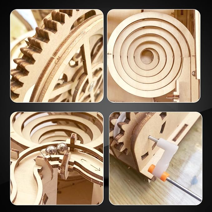 3D Puzzle Wooden Marble Run for Adults DIY Mechanical Puzzle Assembly Wood Crafts to Build Wood Model Kit for Adult Age 14+ Years Old