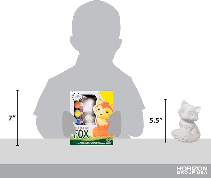 Creative Roots Paint Your Own Fox, DIY Fox, Kids Painting Set, Creativity for Kids, Ceramic Painting Kit for Kids, Ceramics to Paint, Paint Your Own Ceramic, Ages 5+