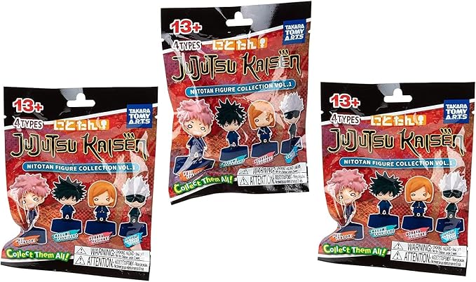 SCS Direct Jujutsu Kaisen Mystery Blind Bag, Version 1 - 3 Pack - Mini 2" Collectible Toy Figures - Officially Licensed - Styles May Vary - Great Gift for Kids - Ages 13+