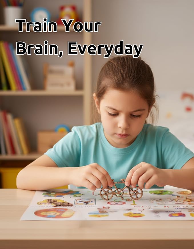 Bicycle Puzzle by Sharp Brain Zone – Premium Durable Metal Brainteaser | Challenging 3D Mechanical Logic Game, Focus & Stress Relief Tool, Travel Brain Teaser & Unique Gift for Puzzle Lovers