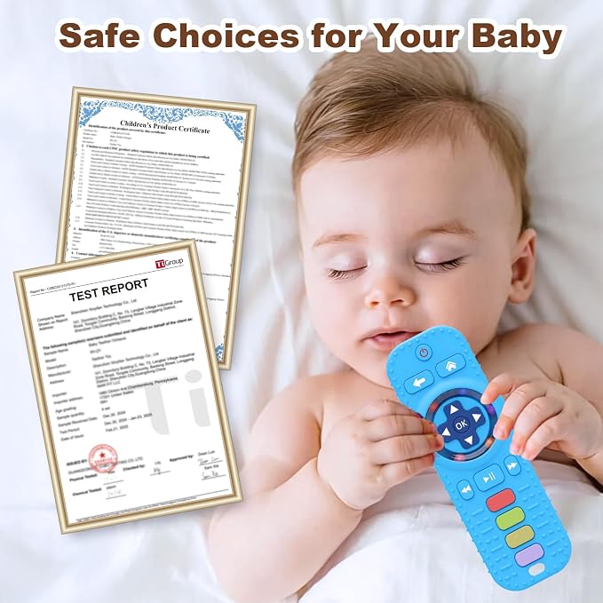2Pack Teething Toys for Baby 3-6 Months, Teethers for Babies 6-12 Months, Remote Rattle Ring Teether for Baby, Sensory Toys for Babies, Baby Chew Toy
