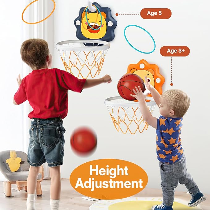 Toddler Kids Basketball Hoop Indoor Toys,Scoreboard Portable Design Adjustable Height,Christmas Birthday Baby Toddler Kids Boys Small Mini Basketball Hoop Gifts Toys