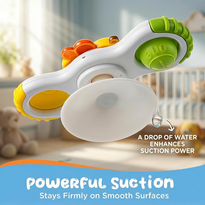 Baby Insect Suction Cup Spinner Travel Toys for Kids Ages 1-3, Fidget Spinner Toys for 1 Year Old Boy Girl 12 Months, Sensory Bath Toy for Toddlers Infants Birthday Gifts