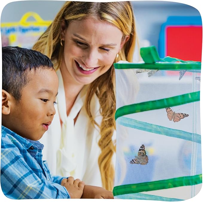 Insect Lore Raise and Release Butterfly Garden Kit – Caterpillar Habitat with redeemable Voucher – STEM-accredited Butterfly Growing Kit for Kids, Classrooms, and Homeschool Learning (Pack of 12)