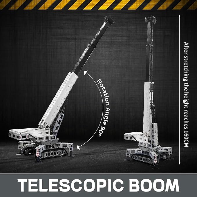 Mould King MOC Mobile Crane Truck Building Blocks Kits, Heavy-Duty Truck Sets to Build, APP Remote Control Large Engineering Crane, Construction Vehicles Model for Adults (4000 Pieces)