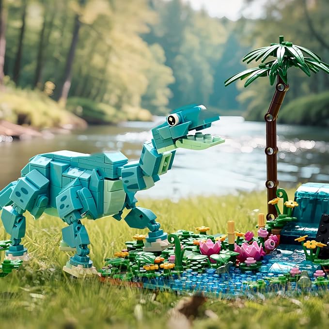 UNCLE BRICK Dinosaur World Building Block Set,Brachiosaurus Dinosaur Park Sets for Boys and Girls 8-12,Brachiosauru Building Sets,Home or Office Décor Sets for Boys 8-14(559pcs)