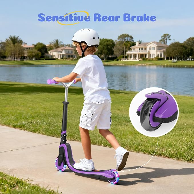 Tonbux Scooter for Kids with Light-Up Wheels & Deck, Adjustable Heights 2 Wheel Kids Scooters for Kids 5-7, Toddler Scooters with 4 Lighting Modes Deck