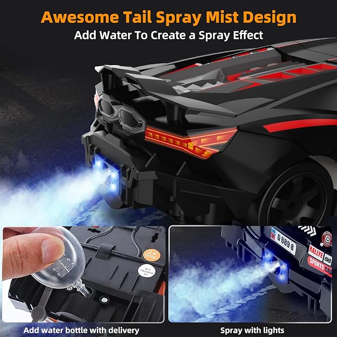 RC Drift Car, Drifting RC Car 2.4GHz 1/16 Remote Control Cars 4WD High Speed Racing Vehicle Remote Control Drifting Cars Sport Toy Cars for Adults Boys Girls Kids Black