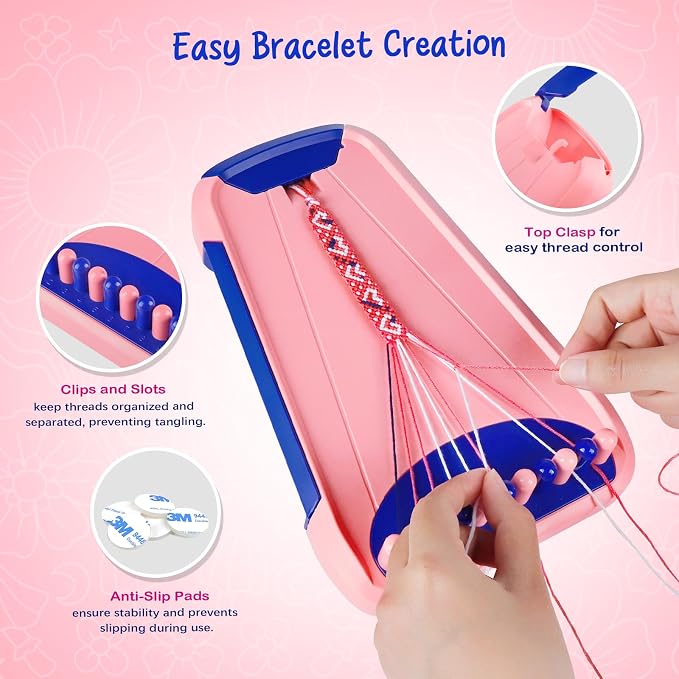 CEUCAL Bracelet Making Kit for Girls - Friendship Bracelet Kit - Birthday Gifts for Ages 6 7 8 9 10 11 12 Year Old Girl, Arts and Crafts for Kids Ages 8-12 Teen String Bracelets DIY Maker